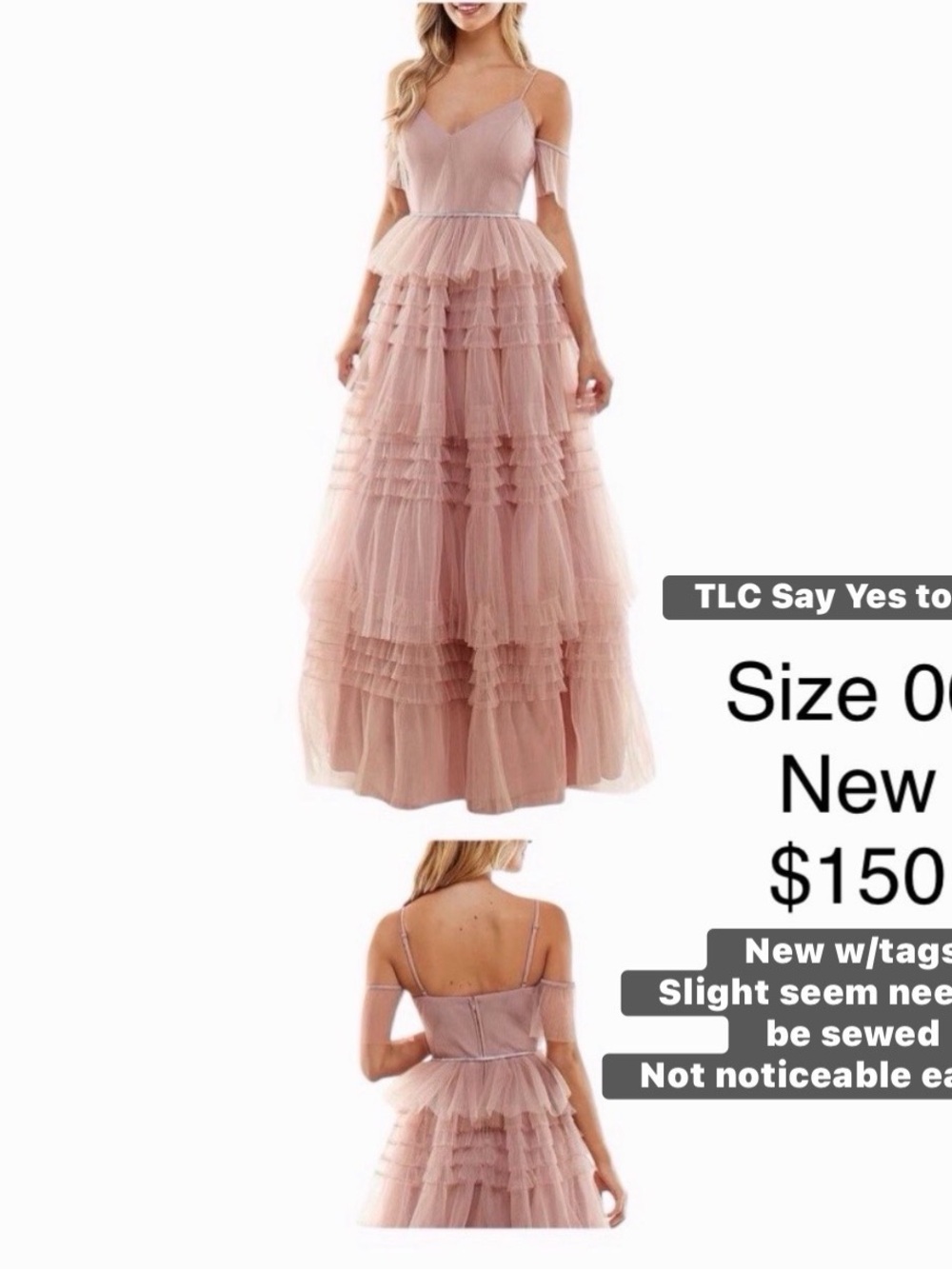 Romantic Blush Pink Tiered Tulle Maxi Dress - Women's Formal Gown